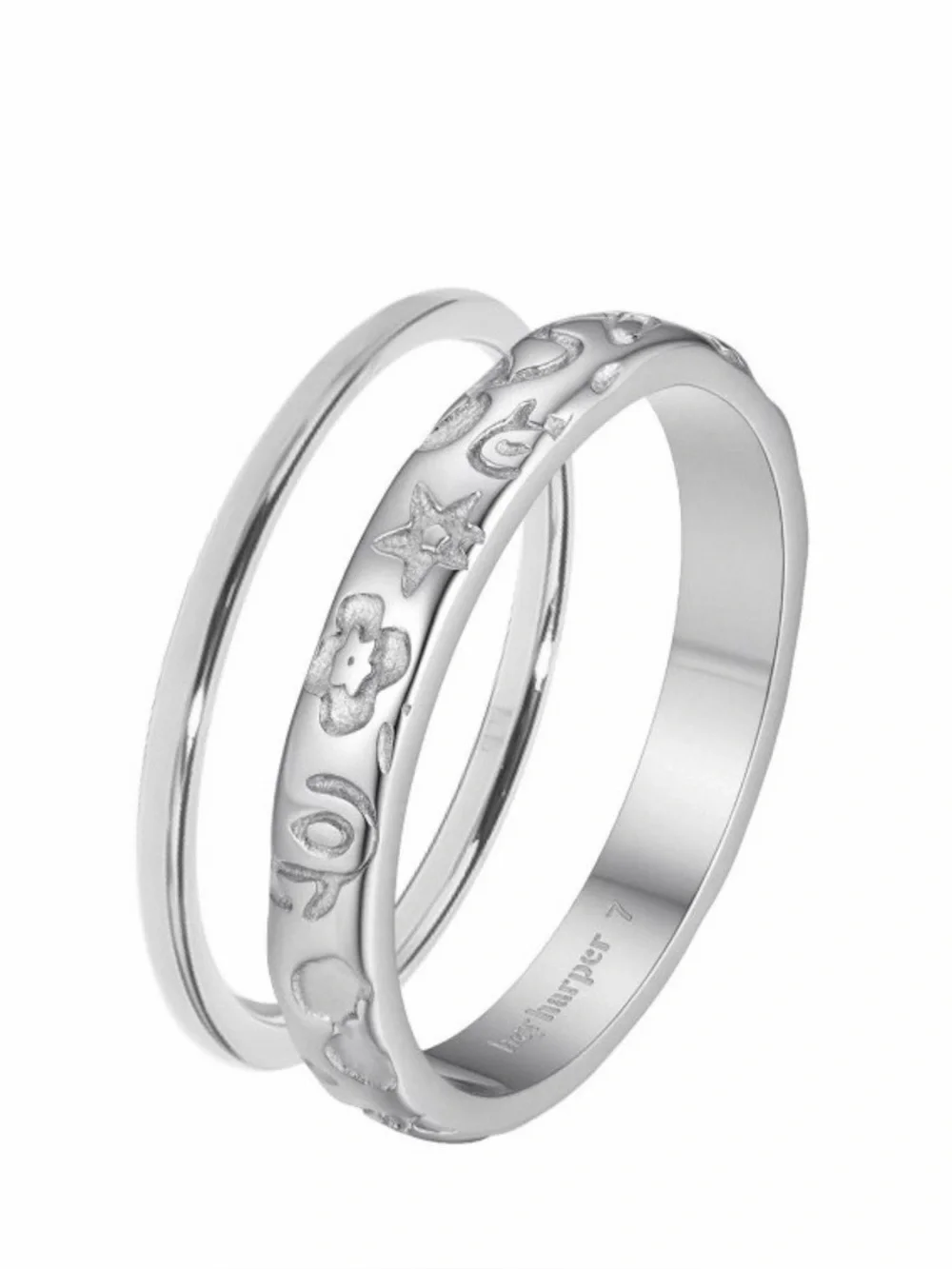 Hey Harper Aurie Ring Set Silver Size 7 Msrp $50